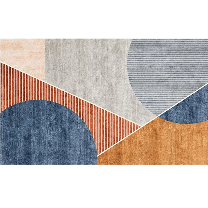 Lisslune | Modern Living Room Rug Morandi Color Color Block Area Rug Synthetic Non-Slip Washable Rug