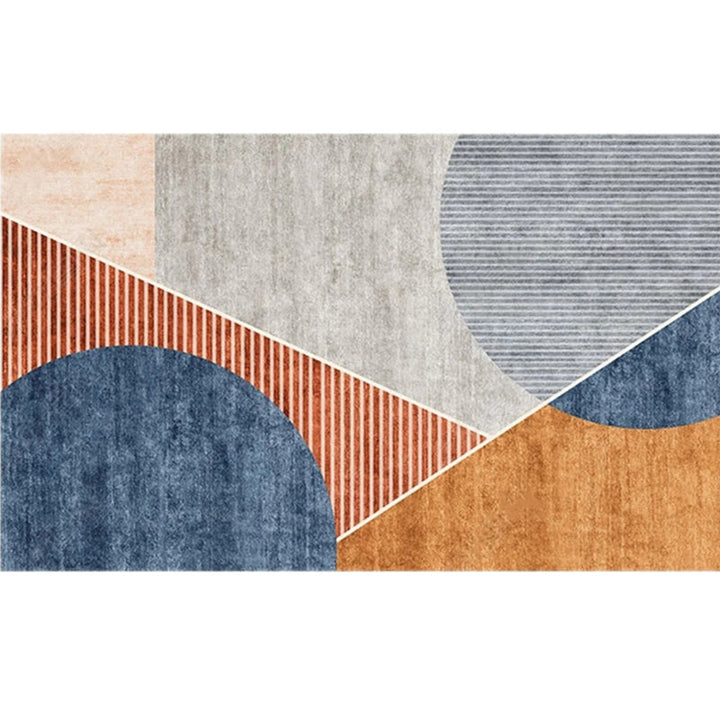 Lisslune | Modern Living Room Rug Morandi Color Color Block Area Rug Synthetic Non-Slip Washable Rug