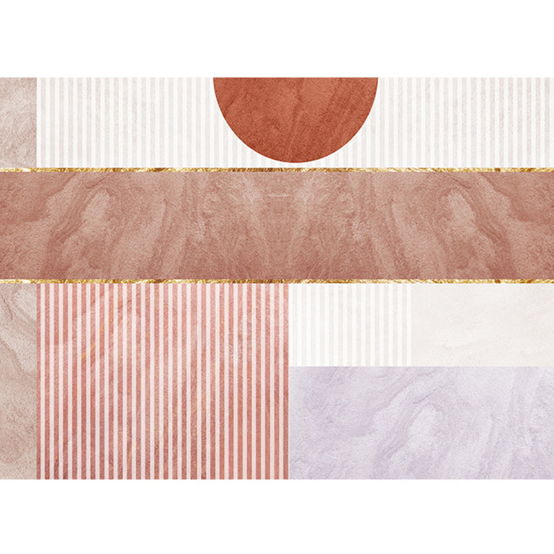 Lisslune | Modern Living Room Rug Morandi Color Color Block Area Rug Synthetic Non-Slip Washable Rug