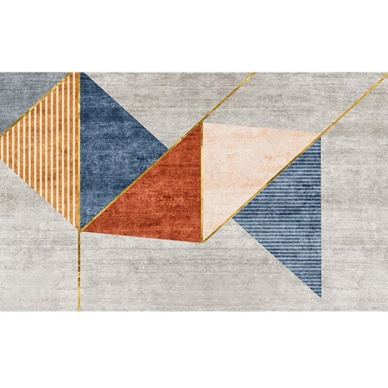 Lisslune | Modern Living Room Rug Morandi Color Color Block Area Rug Synthetic Non-Slip Washable Rug