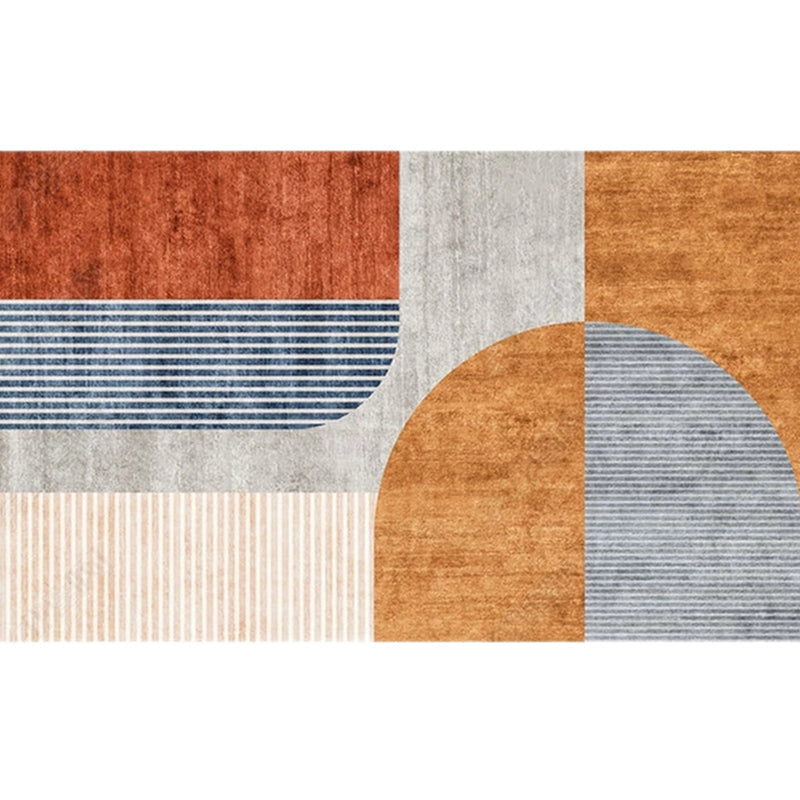 Lisslune | Modern Living Room Rug Morandi Color Color Block Area Rug Synthetic Non-Slip Washable Rug