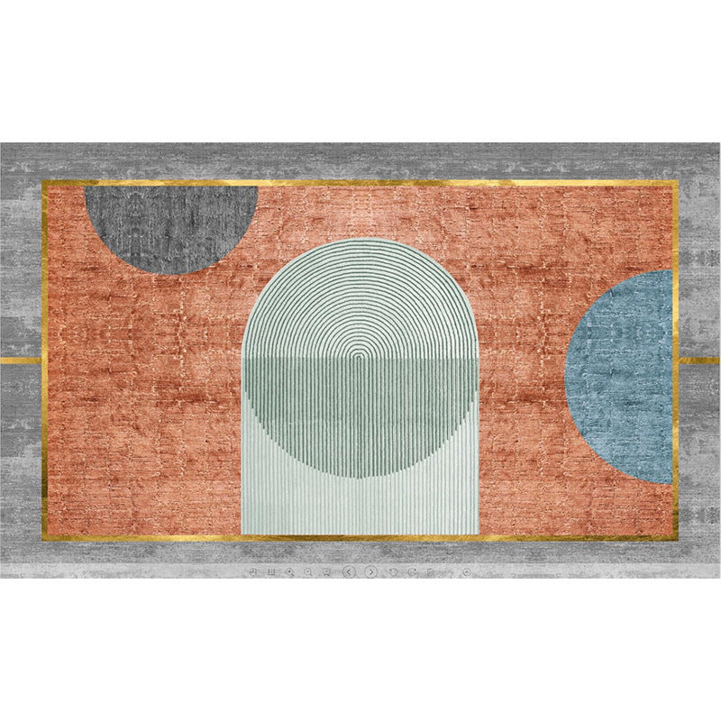 Lisslune | Simple Color Block Rug Multicolored Polyester Area Rug Non-Slip Backing Machine Washable Rug for the Bedroom