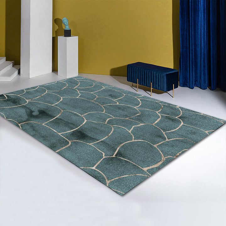 Lisslune | Simple Color Block Rug Multicolored Polyester Area Rug Non-Slip Backing Machine Washable Rug for the Bedroom