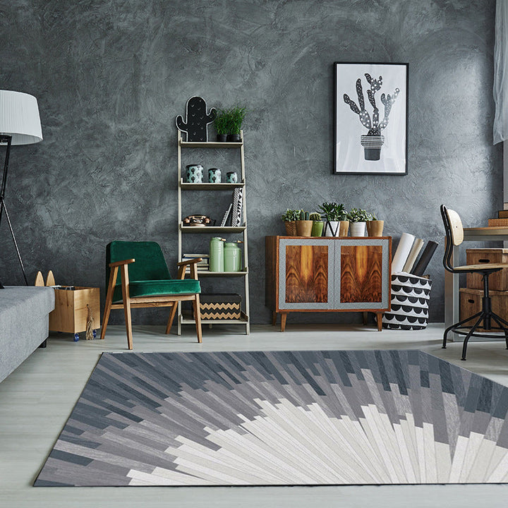 Lisslune | Simple Color Block Rug Multicolored Polyester Area Rug Non-Slip Backing Machine Washable Rug for the Bedroom