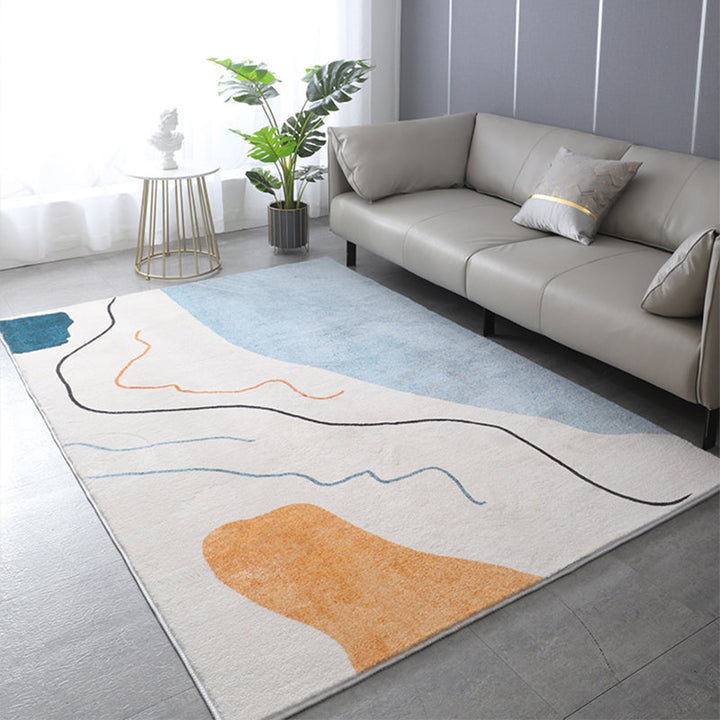 Lisslune | Western Bedroom Rug Multicolored Color Block Indoor Carpet Cotton Blend Pet Friendly Non-Slip Rug