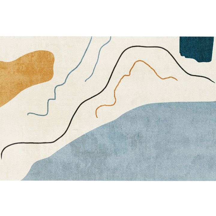 Lisslune | Western Bedroom Rug Multicolored Color Block Indoor Carpet Cotton Blend Pet Friendly Non-Slip Rug