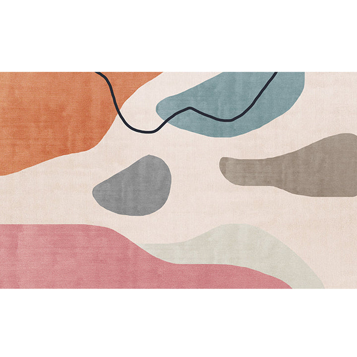 Lisslune | Western Bedroom Rug Multicolored Color Block Indoor Carpet Cotton Blend Pet Friendly Non-Slip Rug