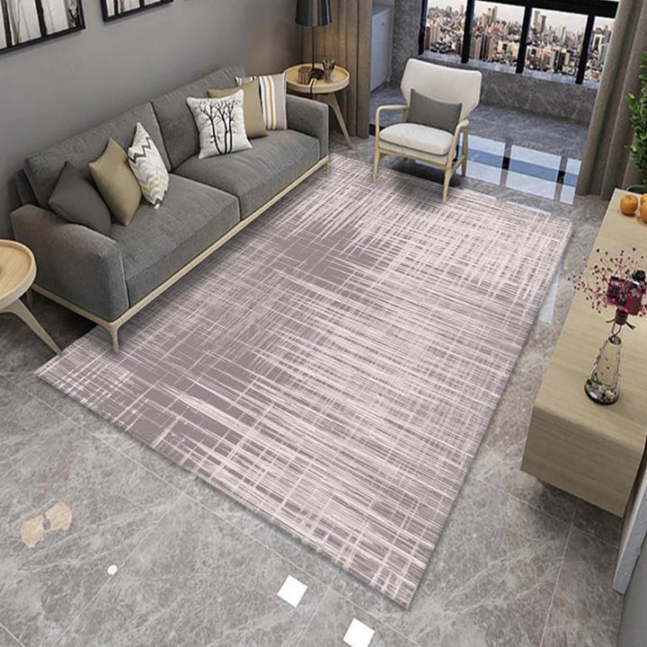 Lisslune | Modern Living Room Rug Multicolor Color Block Area Rug Polyester Non-Slip Machine Washable Rug