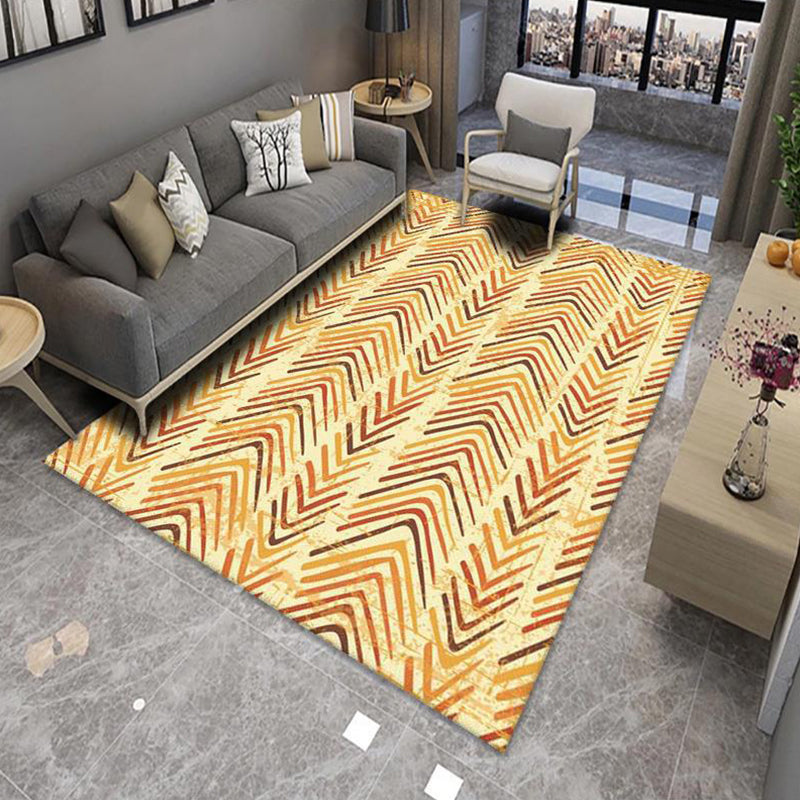 Lisslune | Modern Living Room Rug Multicolor Color Block Area Rug Polyester Non-Slip Machine Washable Rug