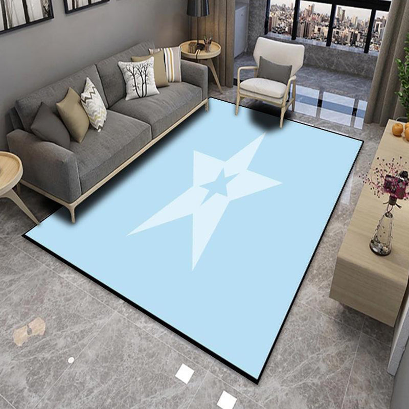 Lisslune | Modern Living Room Rug Multicolor Color Block Area Rug Polyester Non-Slip Machine Washable Rug