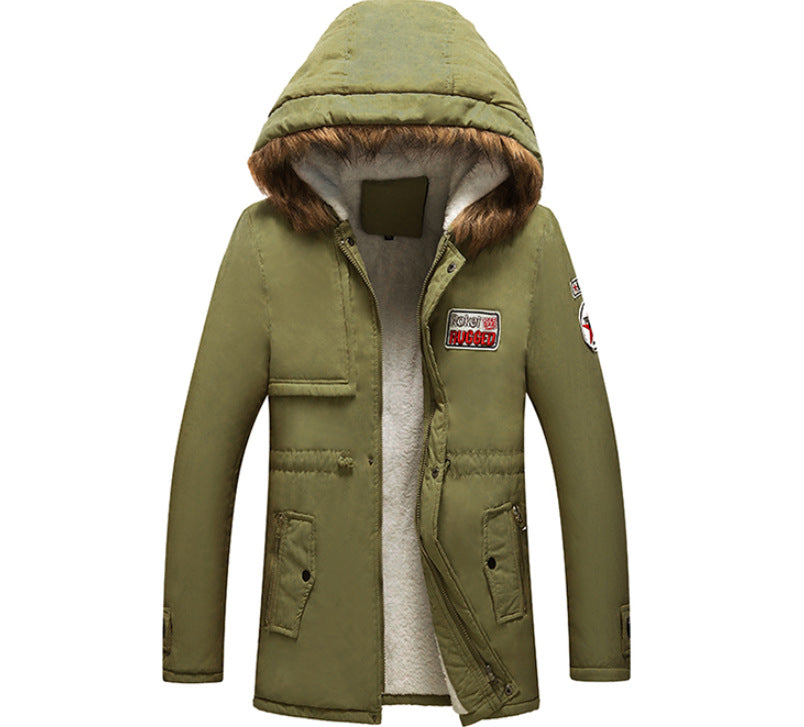 Men's fashion winter jacket with synthetic fur collar and practical pockets Lisslune