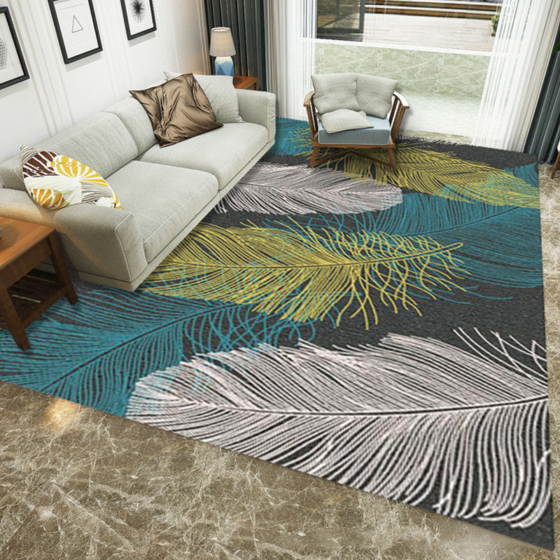 Lisslune | Luxury Living Room Rug Multi Color Plant Indoor Rug Synthetic Easy Care Machine Washable Rug