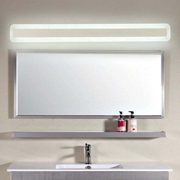 Lisslune | Simplicity Rectangular Wall Trim Light Acrylic Bathroom LED Mirror Lighting in White