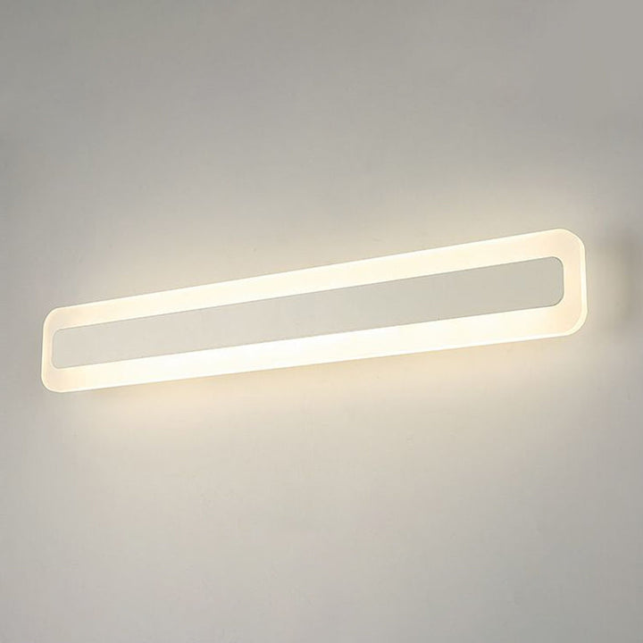 Lisslune | Simplicity Rectangular Wall Trim Light Acrylic Bathroom LED Mirror Lighting in White