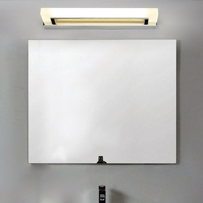 Lisslune | Rectangular LED Wall Lamp Postmodern Acrylic Bathroom Sconce Light Fixture in Chrome