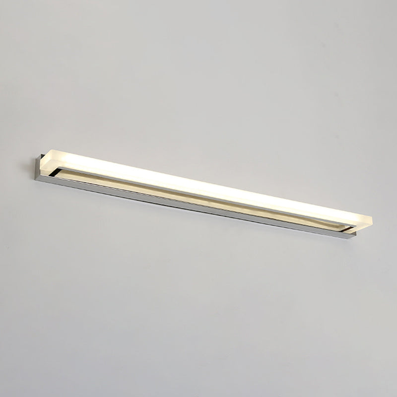 Lisslune | Rectangular LED Wall Lamp Postmodern Acrylic Bathroom Sconce Light Fixture in Chrome