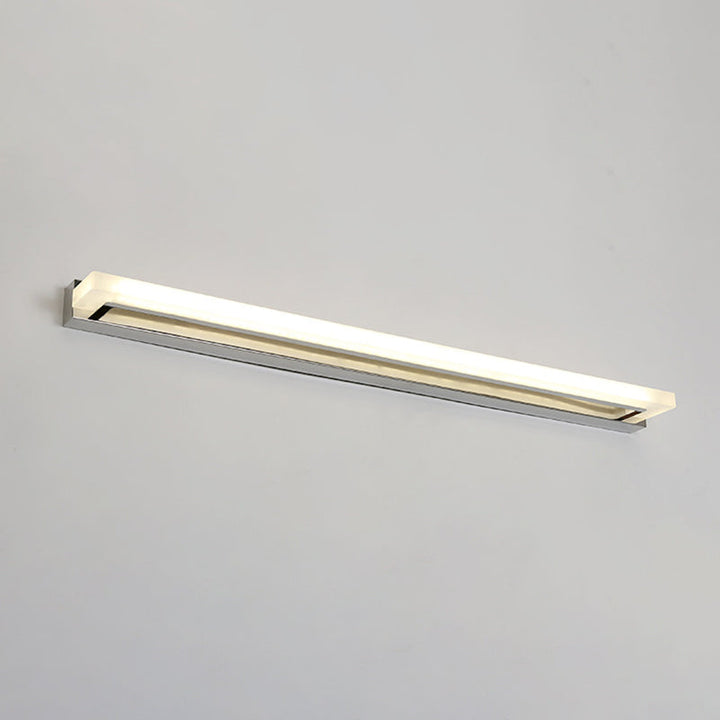 Lisslune | Rectangular LED Wall Lamp Postmodern Acrylic Bathroom Sconce Light Fixture in Chrome