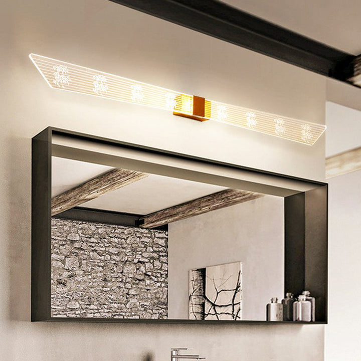 Lisslune | Acrylic Geometric Wall Lighting Ideas Modern Gold LED Vanity Wall Lamp for Bathroom
