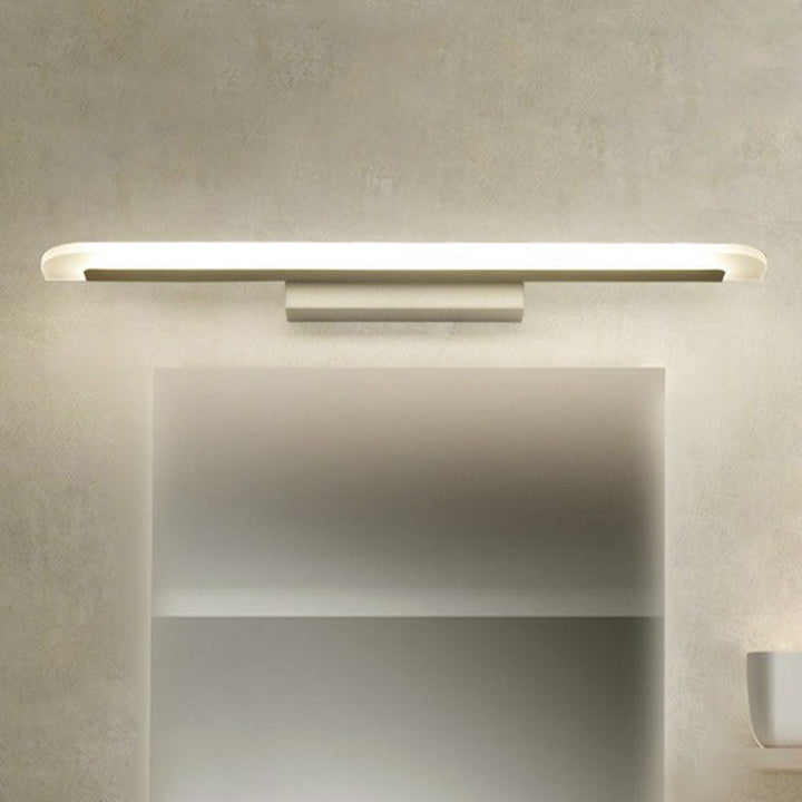 Lisslune | Linear Shaped Bathroom Wall Lamp Acrylic Simplicity LED Vanity Fixture in White