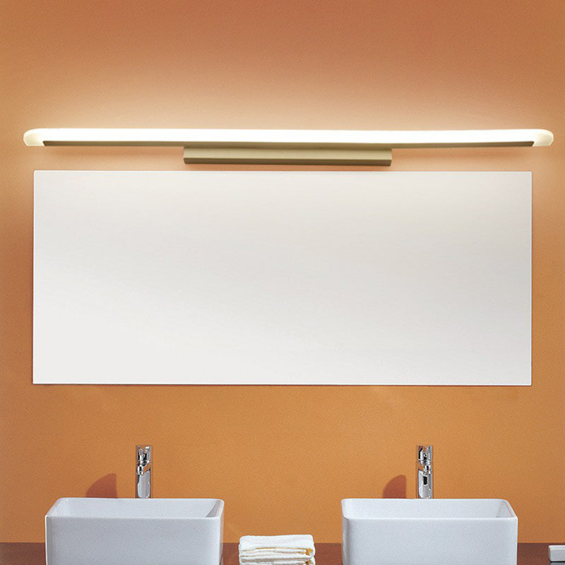 Lisslune | Linear Shaped Bathroom Wall Lamp Acrylic Simplicity LED Vanity Fixture in White