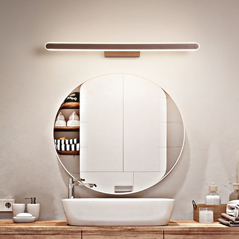 Lisslune | Minimalist Linear LED Wall Lamp Acrylic Bathroom Light Fixture in Coffee