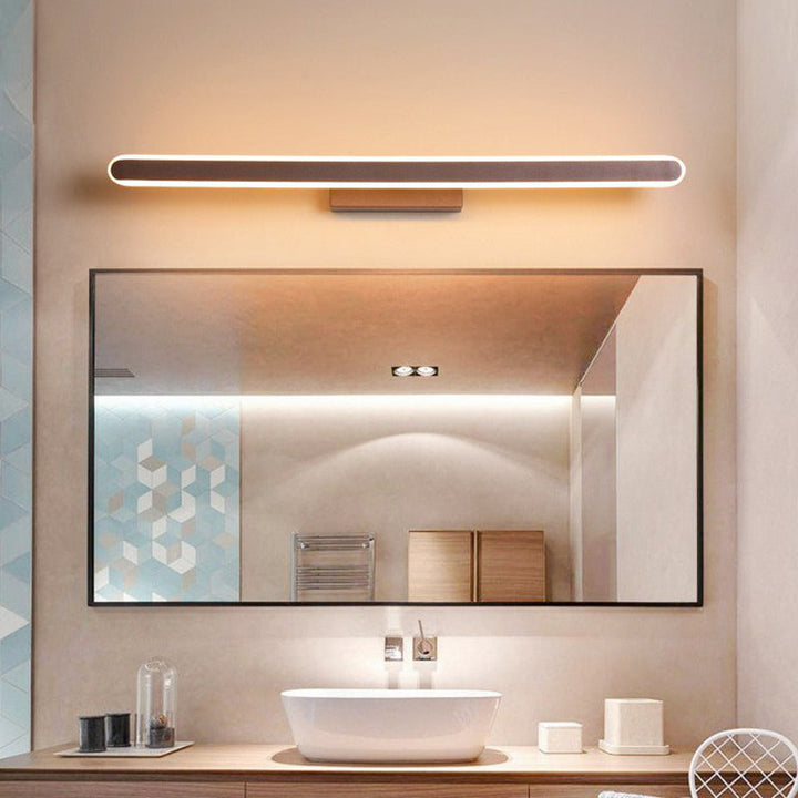 Lisslune | Minimalist Linear LED Wall Lamp Acrylic Bathroom Light Fixture in Coffee