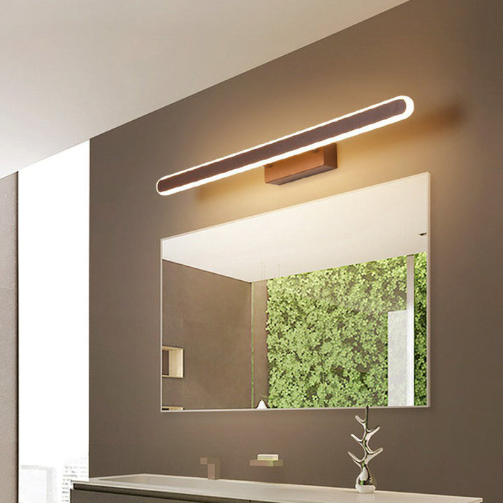 Lisslune | Minimalist Linear LED Wall Lamp Acrylic Bathroom Light Fixture in Coffee