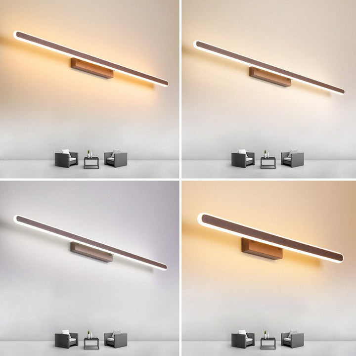 Lisslune | Minimalist Linear LED Wall Lamp Acrylic Bathroom Light Fixture in Coffee