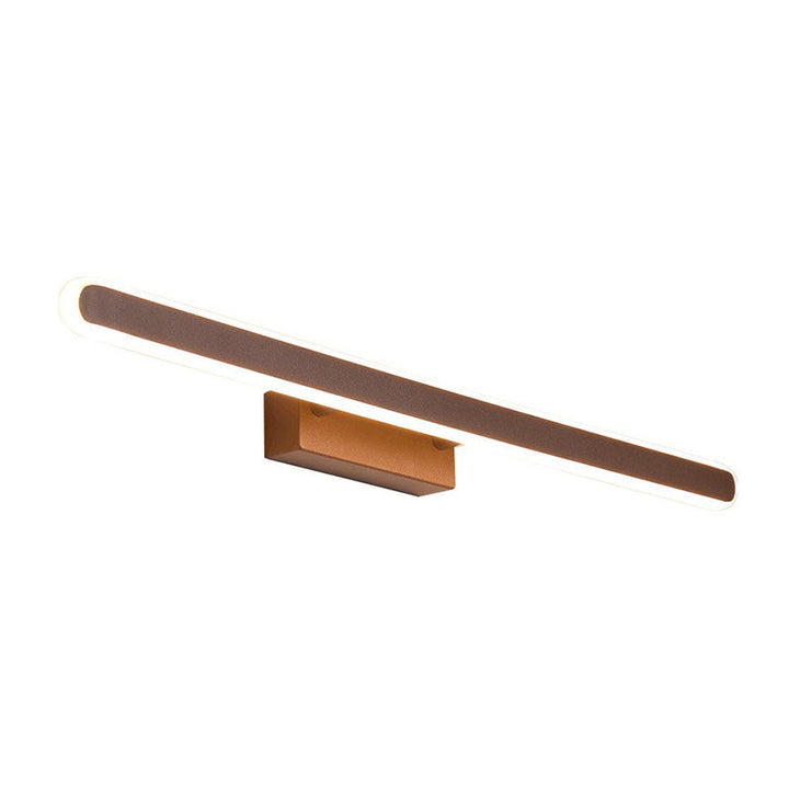 Lisslune | Minimalist Linear LED Wall Lamp Acrylic Bathroom Light Fixture in Coffee