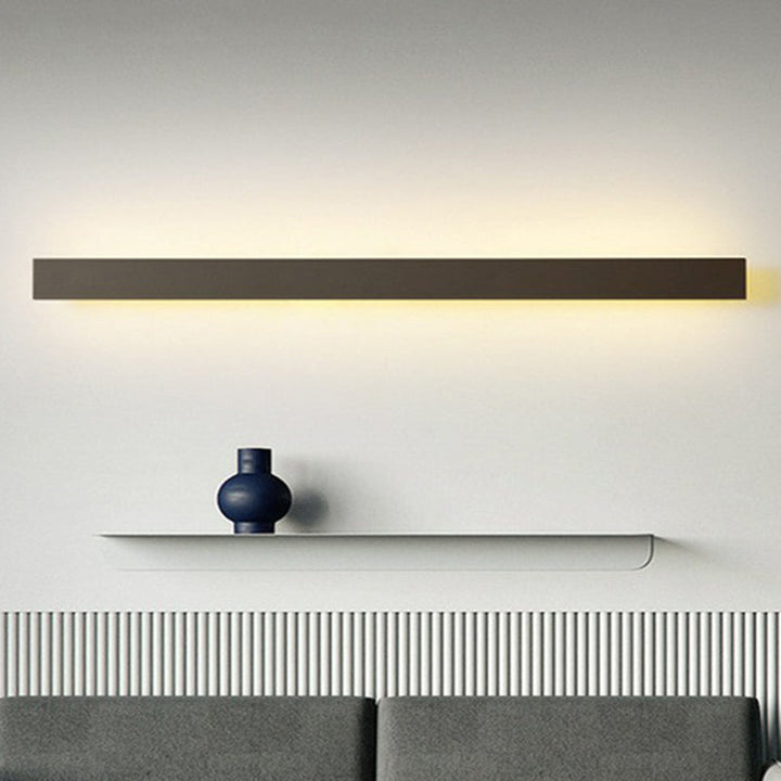 Skørter | Aluminum linear shaped LED wall lighting contemporary black wall lamp fixture for the living room