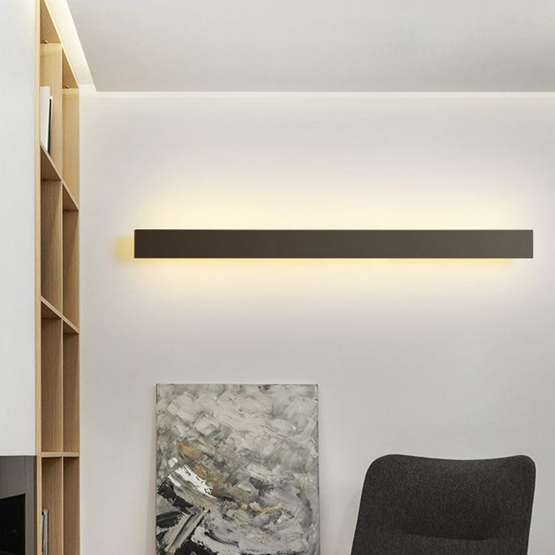 Skørter | Aluminum linear shaped LED wall lighting contemporary black wall lamp fixture for the living room
