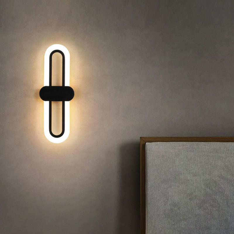 Lisslune | Contemporary rectangular LED wall light Acrylic living room wall light fixture in black