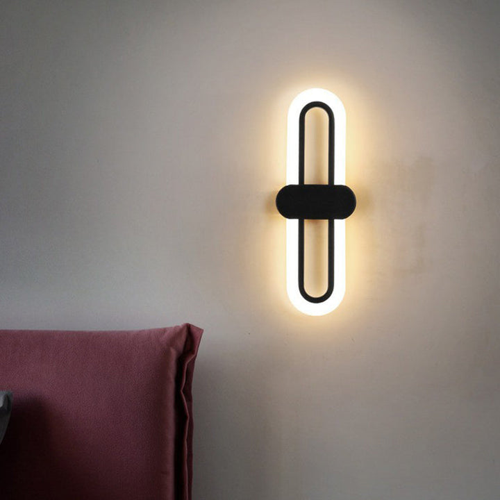 Lisslune | Contemporary rectangular LED wall light Acrylic living room wall light fixture in black