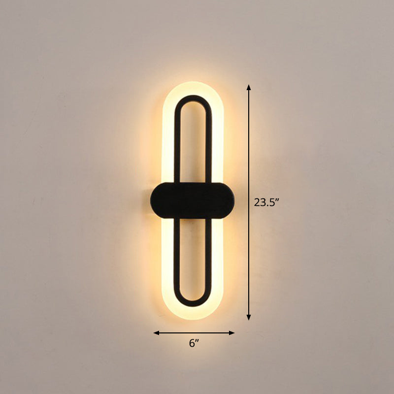 Lisslune | Contemporary rectangular LED wall light Acrylic living room wall light fixture in black
