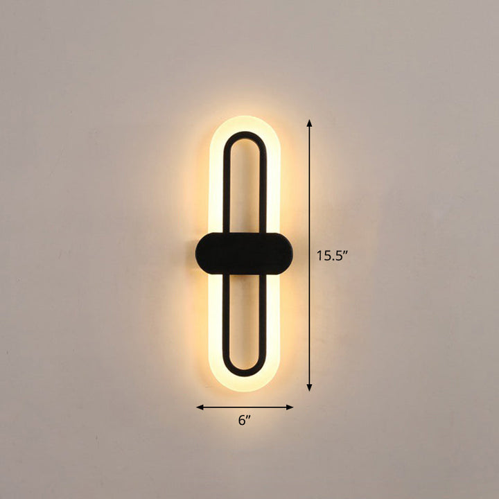 Lisslune | Contemporary rectangular LED wall light Acrylic living room wall light fixture in black