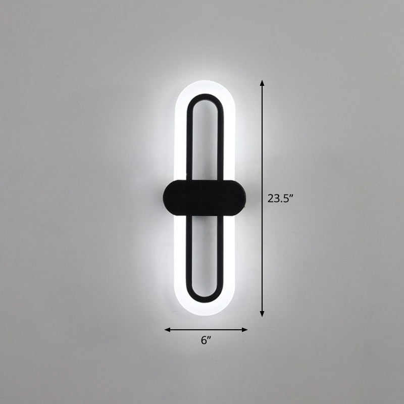 Lisslune | Contemporary rectangular LED wall light Acrylic living room wall light fixture in black