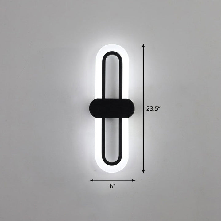Lisslune | Contemporary rectangular LED wall light Acrylic living room wall light fixture in black