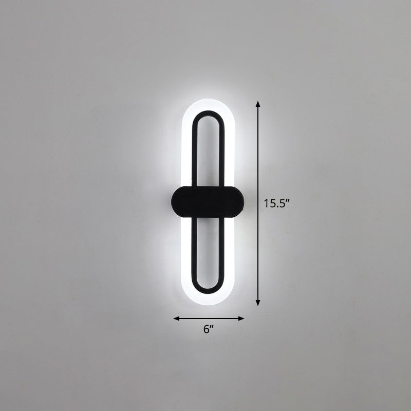 Lisslune | Contemporary rectangular LED wall light Acrylic living room wall light fixture in black
