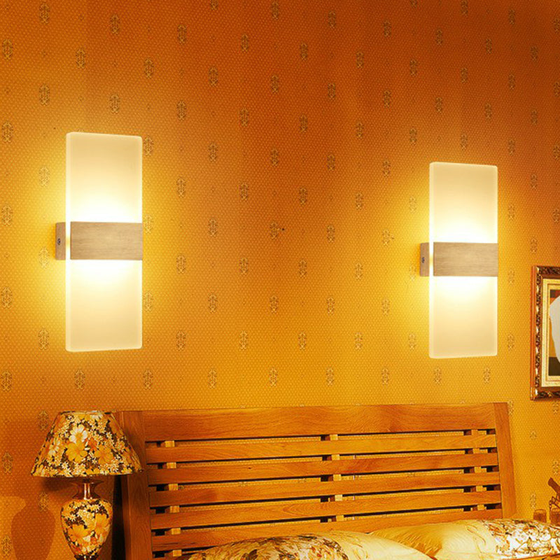 Lisslune | Acrylic Geometric Wall Scone Lamp Modern Style LED Wall Lighting Fixture for Bed Sides