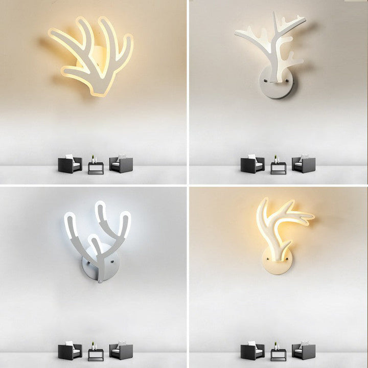 Lisslune | Modern Antler-Shaped Wall Light Acrylic Hallway Wall Lights in White
