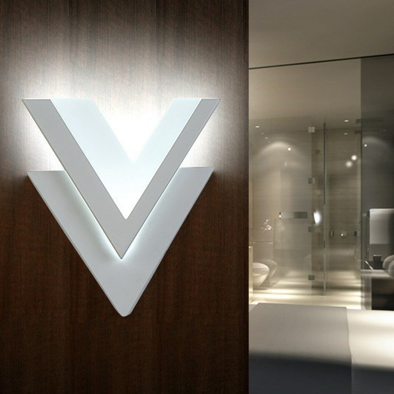 Lisslune | V-shaped LED Wall Lamp Simple Acrylic Living Room Wall Lighting in White