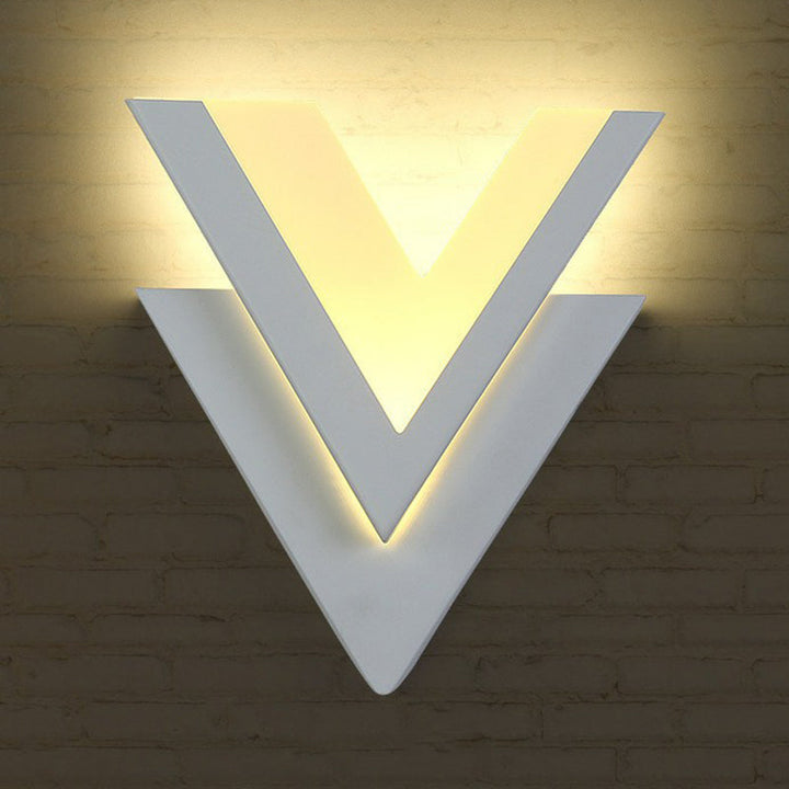 Lisslune | V-shaped LED Wall Lamp Simple Acrylic Living Room Wall Lighting in White