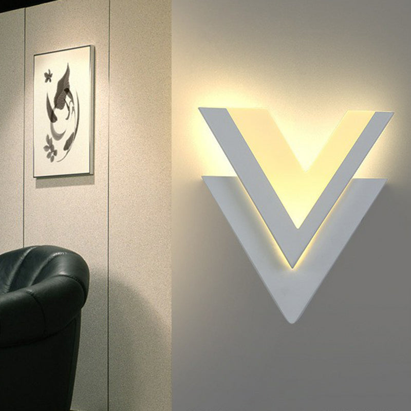 Lisslune | V-shaped LED Wall Lamp Simple Acrylic Living Room Wall Lighting in White