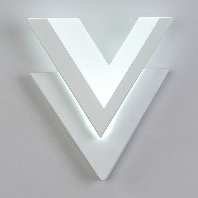 Lisslune | V-shaped LED Wall Lamp Simple Acrylic Living Room Wall Lighting in White