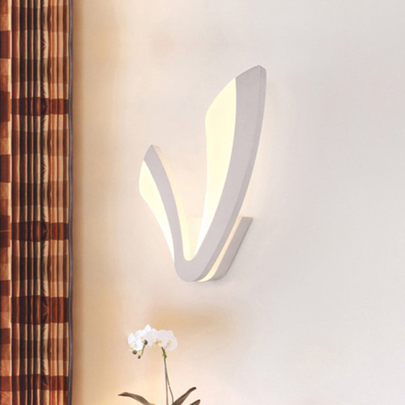 Lisslune | Acrylic V-Shape LED Wall Mounted Light Simplicity White Wall Lamp Lighting for Bedside