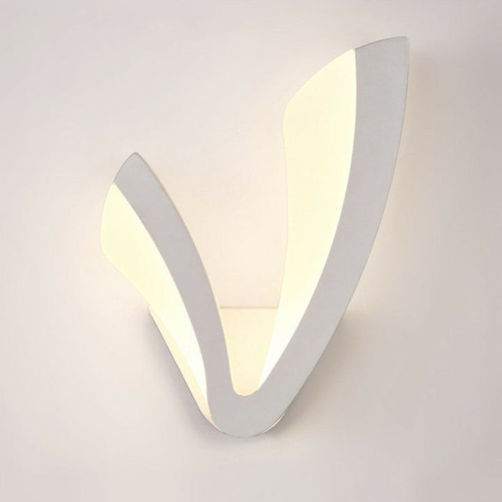 Lisslune | Acrylic V-Shape LED Wall Mounted Light Simplicity White Wall Lamp Lighting for Bedside