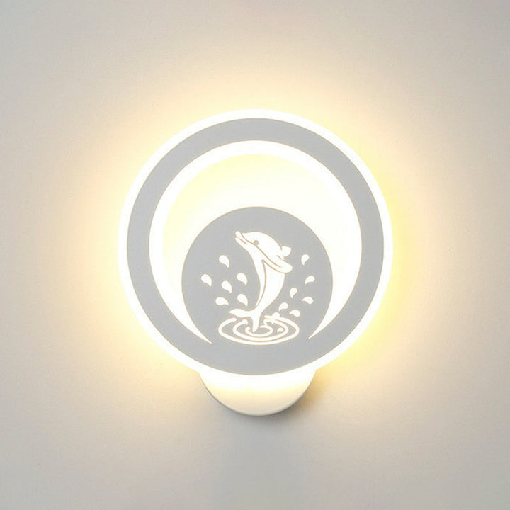 Lisslune | Modern circular wall lamp Acrylic living room LED wall lamp in white