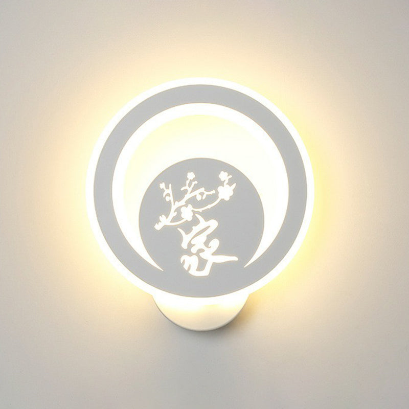 Lisslune | Modern circular wall lamp Acrylic living room LED wall lamp in white