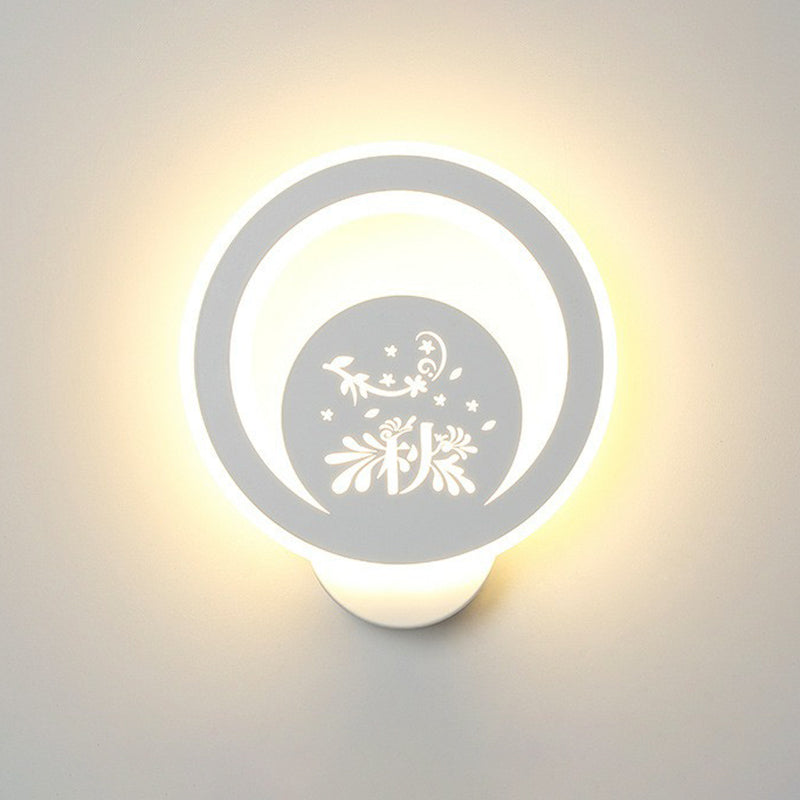 Lisslune | Modern circular wall lamp Acrylic living room LED wall lamp in white
