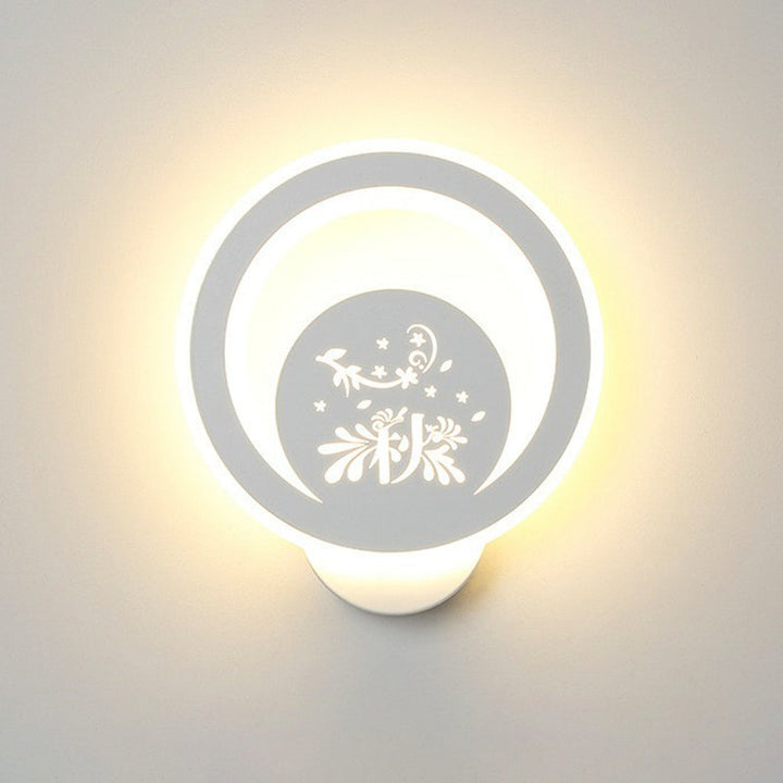 Lisslune | Modern circular wall lamp Acrylic living room LED wall lamp in white